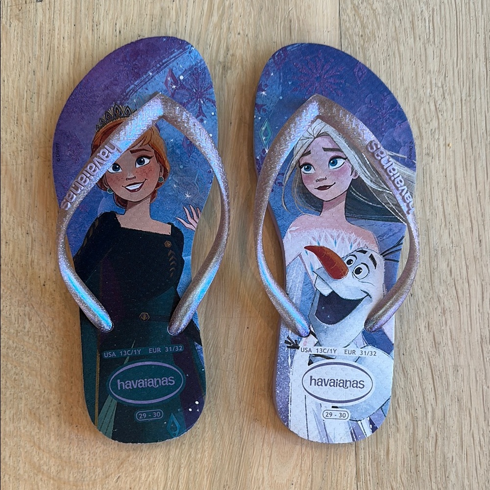 Havaianas Kids Frozen Sandals - Purple and Blue